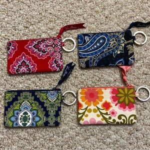 Set of 4 Vera Bradley Colorful Keychain Pouch Set